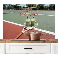 KitchenYeah Spatscherm keuken 120x80 cm - Kookplaat achterwand Matcha Club - Tennis - Matcha - Muurbeschermer - Spatwand fornuis - Hoogwaardig aluminium