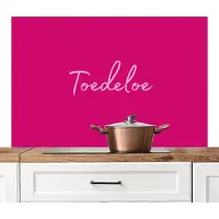 KitchenYeah Spatscherm keuken 120x80 cm - Kookplaat achterwand Toedeloe - Roze - Muurbeschermer - Spatwand fornuis - Hoogwaardig aluminium