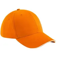 Beechfield Athleisure 6 panelen pet (Oranje/Wit)