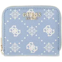 GUESS portemonnee Emelie Logo SLG Zip Around Light Blue Logo Lichtblauw