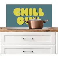 KitchenYeah Spatscherm keuken 80x40 cm - Kookplaat achterwand Chill out - Geel - Blauw - Muurbeschermer - Spatwand fornuis - Hoogwaardig aluminium