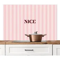 KitchenYeah Spatscherm keuken 120x80 cm - Kookplaat achterwand Nice - Strepen - Roze - Muurbeschermer - Spatwand fornuis - Hoogwaardig aluminium