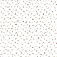 Happy Behang - Bloemetjes - Wit Roze - Babykamer Meisje - Kinderkamer - Bloemen - Romantisch - Scandinavisch - Cottagecore - Pastel - 0,53 x 10,05 M -