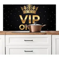 KitchenYeah Spatscherm keuken 120x60 cm - Kookplaat achterwand Kroon - Goud - VIP - Muurbeschermer - Spatwand fornuis - Hoogwaardig aluminium