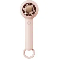 VHV - Handventilator - Mini ventilator - Draagbare ventilator - Bladloze ventilator - Stil - Oplaadbaar - Met musketonhaak - Voor op reis, kantoor en onderweg - USB - Roze