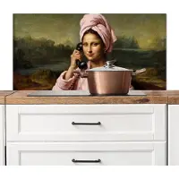 KitchenYeah Spatscherm keuken 100x50 cm - Kookplaat achterwand Mona - Klassiek - Roze - Muurbeschermer - Spatwand fornuis - Hoogwaardig aluminium