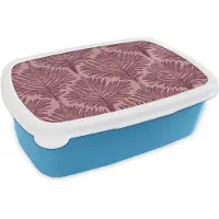 MuchoWow Broodtrommel Blauw - Lunchbox Varen - Patroon - Paars - Brooddoos 18x12x6 cm - Brood lunch box - Broodtrommels voor kinderen en volwassenen
