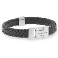 Steel & Barnett - Leren Armband Heren - Harrison - Donkergrijs - Maat L