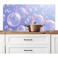 KitchenYeah Spatscherm keuken 120x60 cm - Kookplaat achterwand Pastel - Bubbels - Dromerig - Muurbeschermer - Spatwand fornuis - Hoogwaardig aluminium