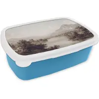 MuchoWow Broodtrommel Blauw - Lunchbox Klassiek - Landschap - Sereen - Brooddoos 18x12x6 cm - Brood lunch box - Broodtrommels voor kinderen en volwassenen