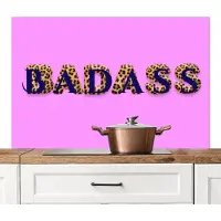 KitchenYeah Spatscherm keuken 120x80 cm - Kookplaat achterwand Felroze - Badass - Panterprint - Schaduw - Muurbeschermer - Spatwand fornuis - Hoogwaardig aluminium