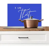 KitchenYeah Spatscherm keuken 60x40 cm - Kookplaat achterwand Blauw - I am that woman - Sierlijk - Minimalistisch - Muurbeschermer - Spatwand fornuis - Hoogwaardig aluminium
