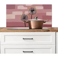 KitchenYeah Spatscherm keuken 90x45 cm - Kookplaat achterwand Illustratie - Bloemen - Vlakken - Abstract - Muurbeschermer - Spatwand fornuis - Hoogwaardig aluminium