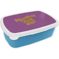 MuchoWow Broodtrommel Blauw - Lunchbox Manifest that shit - Paars - Glitter - Brooddoos 18x12x6 cm - Brood lunch box - Broodtrommels voor kinderen en volwassenen