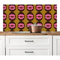 KitchenYeah Spatscherm keuken 120x60 cm - Kookplaat achterwand Grafisch - Patroon - Kleurrijk - Muurbeschermer - Spatwand fornuis - Hoogwaardig aluminium