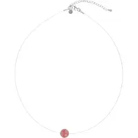 Cavill - rhodochrosiet ketting - 925 sterling zilver - 13,9 ct Argentijnse ronde edelsteen - verstelbaar - elegante zilveren halsketting dames