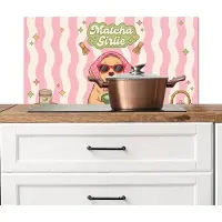 KitchenYeah Spatscherm keuken 80x40 cm - Kookplaat achterwand Matcha - Hond - Roze - Groen - Muurbeschermer - Spatwand fornuis - Hoogwaardig aluminium
