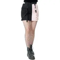 Chemical Black - Gothic Minirok - Veil and Void Skirt - XS tot XXL - voor Vrouwen - zwart-felroze | Maat S