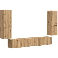 vidaXL Tv-meubelset 4 st Artisan Eiken Bewerkt hout
