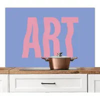 KitchenYeah Spatscherm keuken 120x80 cm - Kookplaat achterwand Art - Roze - Blauw - Muurbeschermer - Spatwand fornuis - Hoogwaardig aluminium