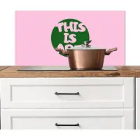 KitchenYeah Spatscherm keuken 80x40 cm - Kookplaat achterwand This is art - Tekst - Cirkel - Groen - Muurbeschermer - Spatwand fornuis - Hoogwaardig aluminium