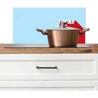 KitchenYeah Spatscherm keuken 70x30 cm - Kookplaat achterwand Today is a good day - Rood - lichtblauw - Muurbeschermer - Spatwand fornuis - Hoogwaardig aluminium