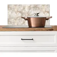 KitchenYeah Spatscherm keuken 70x30 cm - Kookplaat achterwand Zandkleurig - Marmer print - Natuursteen - Muurbeschermer - Spatwand fornuis - Hoogwaardig aluminium