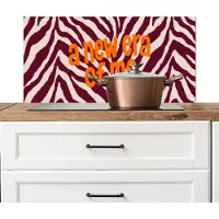 KitchenYeah Spatscherm keuken 90x45 cm - Kookplaat achterwand New era - Bordeaux - Zebraprint - Muurbeschermer - Spatwand fornuis - Hoogwaardig aluminium