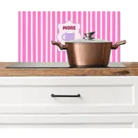 KitchenYeah Spatscherm keuken 60x30 cm - Kookplaat achterwand More coffee - Roze - Paars - Strepen - Mok - Muurbeschermer - Spatwand fornuis - Hoogwaardig aluminium