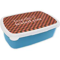 MuchoWow Broodtrommel Blauw - Lunchbox Tequila texted you - Glas - Vierkanten - Oranje - Brooddoos 18x12x6 cm - Brood lunch box - Broodtrommels voor kinderen en volwassenen