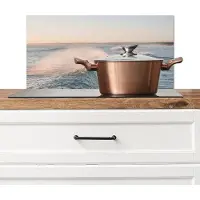 KitchenYeah Spatscherm keuken 70x30 cm - Kookplaat achterwand Golf - Zee - Water - Muurbeschermer - Spatwand fornuis - Hoogwaardig aluminium