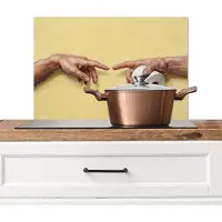 KitchenYeah Spatscherm keuken 60x40 cm - Kookplaat achterwand Klassiek - Kunst - Humor - Muurbeschermer - Spatwand fornuis - Hoogwaardig aluminium
