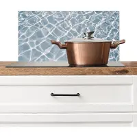 KitchenYeah Spatscherm keuken 60x30 cm - Kookplaat achterwand Water - Reflectie - Zonlicht - Muurbeschermer - Spatwand fornuis - Hoogwaardig aluminium