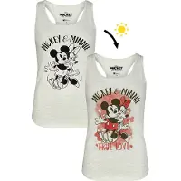 Minnie & Mickey Mouse - Disney Top - Micky - Portrait - UV - S tot M - voor Vrouwen - wit - Maat M
