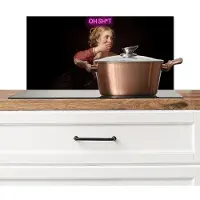 KitchenYeah Spatscherm keuken 60x30 cm - Kookplaat achterwand Quote - Neon - vrouw - Muurbeschermer - Spatwand fornuis - Hoogwaardig aluminium