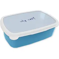 MuchoWow Broodtrommel Blauw - Lunchbox Why not - Blauw - Donker blauw - Quote - Brooddoos 18x12x6 cm - Brood lunch box - Broodtrommels voor kinderen en volwassenen