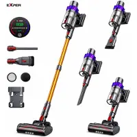 Exper - Steelstofzuiger Draadloos - Zonder Zak - Met 3 Opzet Stukken - Snoerloze Stofzuiger - Handheld - 500W - 48 KPA Zuigkracht -1.2 Liter Stofbak - Verwijderbare Accu