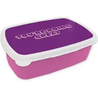 MuchoWow Broodtrommel Roze - Lunchbox You're doing great - Paars - Bubble letters - Brooddoos 18x12x6 cm - Brood lunch box - Broodtrommels voor kinderen en volwassenen