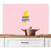 KitchenYeah Spatscherm keuken 120x80 cm - Kookplaat achterwand Why not - Bliksem - Roze - Muurbeschermer - Spatwand fornuis - Hoogwaardig aluminium