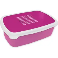 MuchoWow Broodtrommel Roze - Lunchbox Focus on the good - Roze - wit - Brooddoos 18x12x6 cm - Brood lunch box - Broodtrommels voor kinderen en volwassenen
