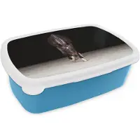 MuchoWow Broodtrommel Blauw - Lunchbox Paard - Modern - Portret - Brooddoos 18x12x6 cm - Brood lunch box - Broodtrommels voor kinderen en volwassenen