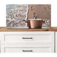 KitchenYeah Spatscherm keuken 80x40 cm - Kookplaat achterwand Where to next - Strand - Voetstappen - Muurbeschermer - Spatwand fornuis - Hoogwaardig aluminium
