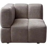 Vente-unique Hoekfauteuil in getextureerde taupe stof CARLIVI