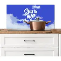 KitchenYeah Spatscherm keuken 90x45 cm - Kookplaat achterwand Sky is not the limit - Blauwe lucht - Wolken - Muurbeschermer - Spatwand fornuis - Hoogwaardig aluminium
