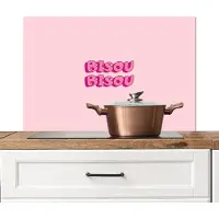KitchenYeah Spatscherm keuken 80x55 cm - Kookplaat achterwand Bisou - Roze - Schaduw - Muurbeschermer - Spatwand fornuis - Hoogwaardig aluminium