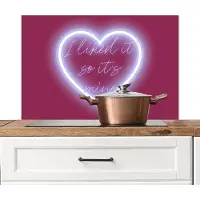 KitchenYeah Spatscherm keuken 90x60 cm - Kookplaat achterwand I liked it so it's mine - Neon hart - Roze - Muurbeschermer - Spatwand fornuis - Hoogwaardig aluminium