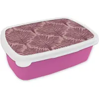 MuchoWow Broodtrommel Roze - Lunchbox Varen - Patroon - Paars - Brooddoos 18x12x6 cm - Brood lunch box - Broodtrommels voor kinderen en volwassenen