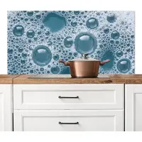 KitchenYeah Spatscherm keuken 120x60 cm - Kookplaat achterwand Schuim - Water - Textuur - Muurbeschermer - Spatwand fornuis - Hoogwaardig aluminium