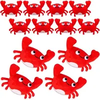 VHV - Sleutelhanger - Knuffel sleutelhanger - Kreeft sleutelhanger - Set van 12 - Pluche - Uitdeelcadeautjes - Voor kinderfeestje, traktatie en rugzak - Rood