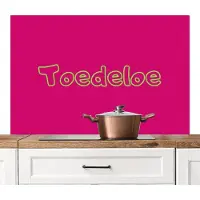 KitchenYeah Spatscherm keuken 120x80 cm - Kookplaat achterwand Toedeloe - Groen - Roze - Muurbeschermer - Spatwand fornuis - Hoogwaardig aluminium